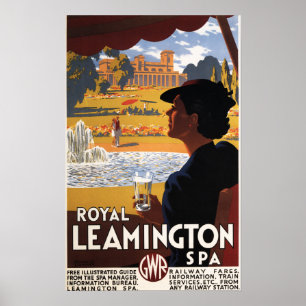Póster Balneario real, poster del carril del agua potable
