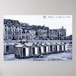 Póster Balneario y playa de la época de la belleza del