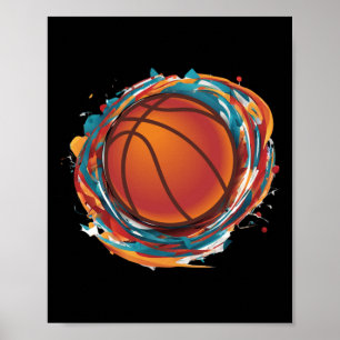 Póster Balón de baloncesto giratorio
