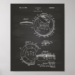 Póster Balón de fútbol 1932 Patent Art Chalkboard
