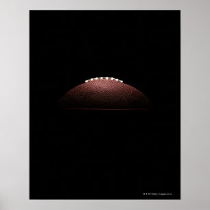 Póster Balón de fútbol americano de fondo negro