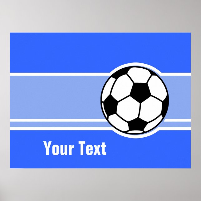 Póster Balón de fútbol; azul (Frente)