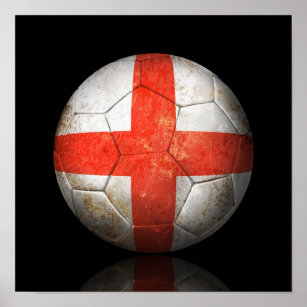 Póster Balón de fútbol de Bandera Inglesa