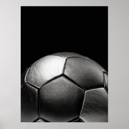 Póster Balón de Fútbol Oscuro Dramático Primer Plano