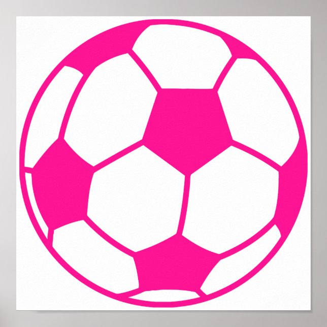 Póster Balón de fútbol rosa caliente (Frente)