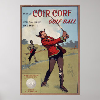 Póster Balón de golf del núcleo del Coir, 1907