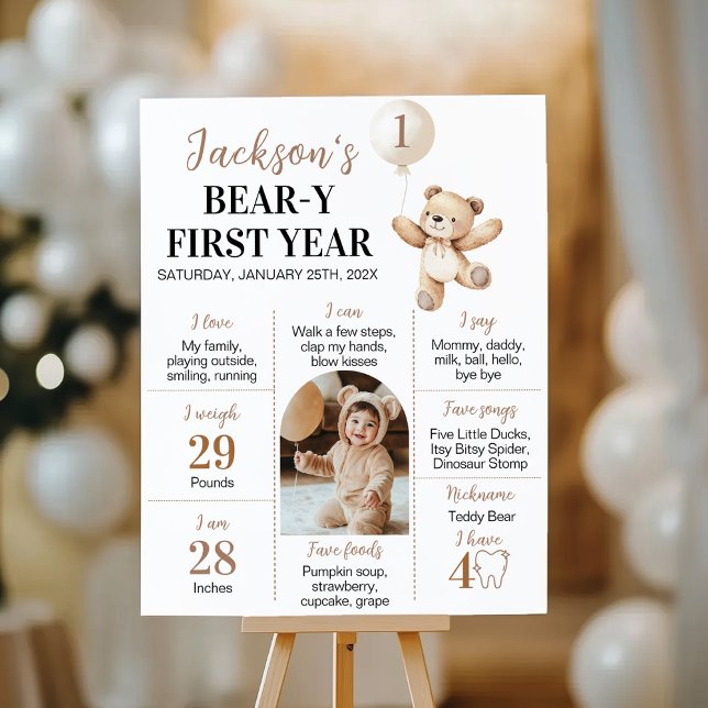 Póster Balón de oso de Teddy Beary Primer Año (Subido por el creador)