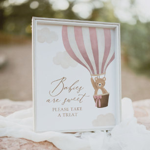 Póster Balón de Oso de Teddy Los bebés de Baby Shower son