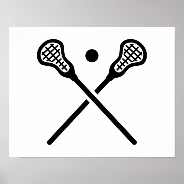 Póster Balón de palos de lacrosse cruzado (Frente)