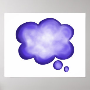 Póster Balón de reflexión de color azul