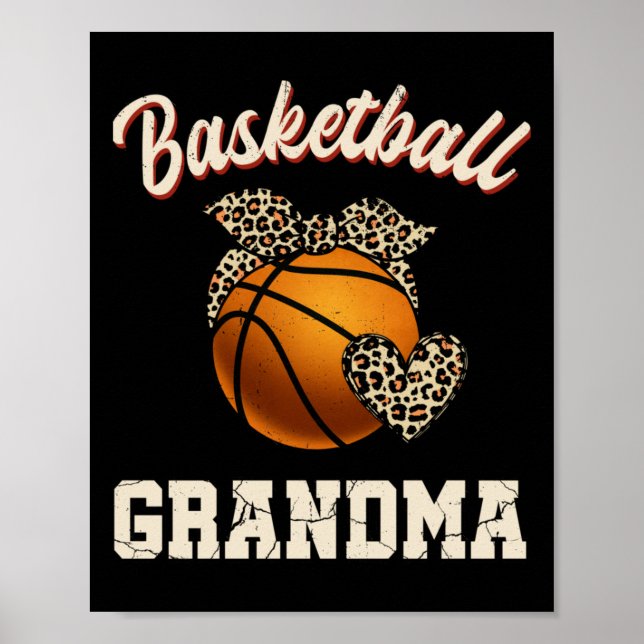 Póster Baloncestista Abuela Leopard Baloncestista (Frente)