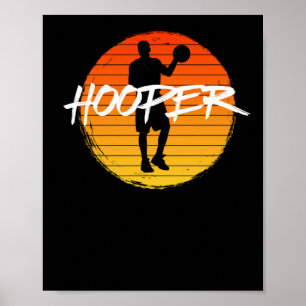 Póster Baloncestista al estilo vintage Puesta de sol 2