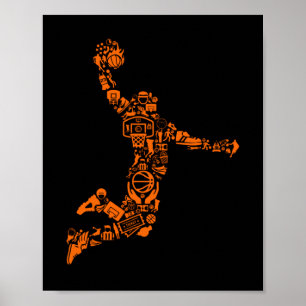 Póster Baloncestista deportivo Vintage