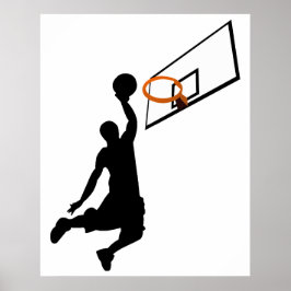 Póster Baloncestista Silhouette Slam Dunk