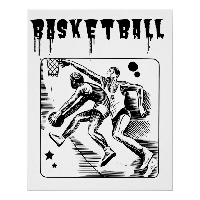Póster Baloncestistas Deportes de Baloncesto (Anverso)