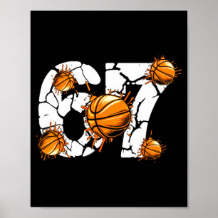 Póster Baloncesto 67 Seis Siete 6 7 Niños Divertido Gen A