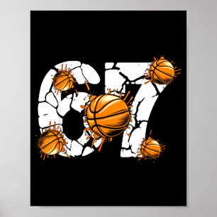 Póster Baloncesto 67 Seis Siete 6 7 Niños Divertido Gen A