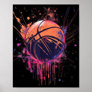 Póster Baloncesto acuarela Dibujo Artesanía Baloncesto P