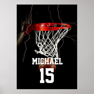 Póster Baloncesto Agrega tu nombre y número