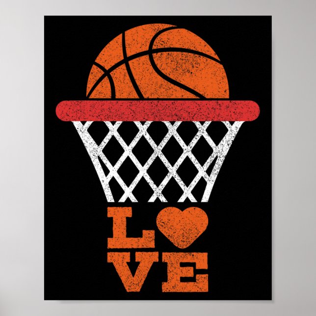Póster Baloncesto Amor Baloncesto Chica Niño Basketba (Frente)