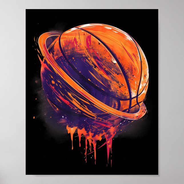 Póster Baloncesto Artístico Baloncesto Lover Planet Water (Frente)