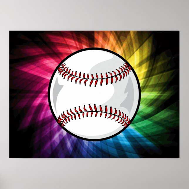 Póster Baloncesto colorido; Béisbol (Frente)