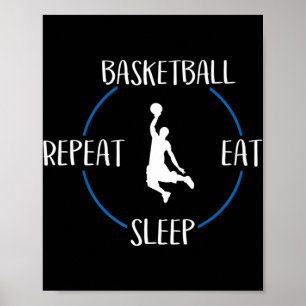 Póster Baloncesto Comer Sleep Repetir Regalo Para Balonce