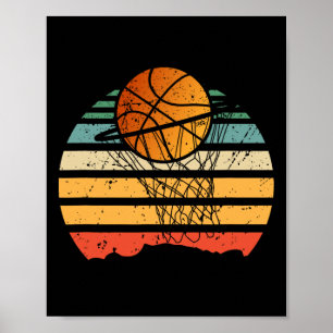 Póster Baloncesto Con Baloncesto Vintage Sport Player Coa