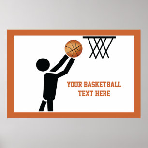 Póster Baloncesto con personalizado de baloncesto