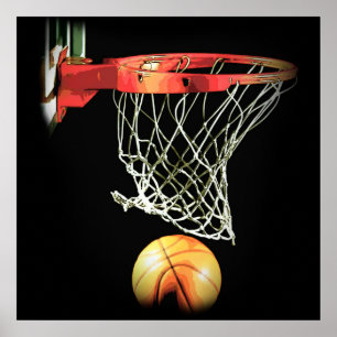 Póster Baloncesto cuadrado Ball & Net
