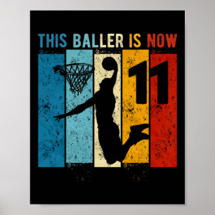 Póster Baloncesto de 11 años Niño de 11 años