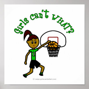 Póster Baloncesto de Chicas Dark Green