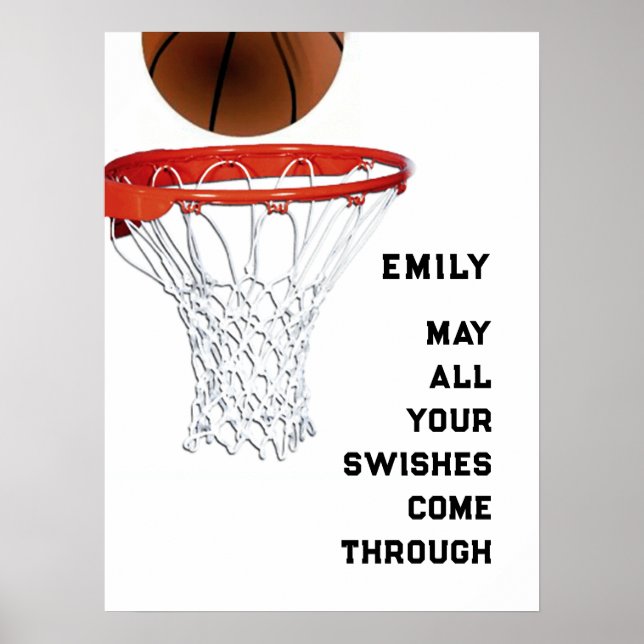 Póster Baloncesto de Chicas personalizados (Frente)