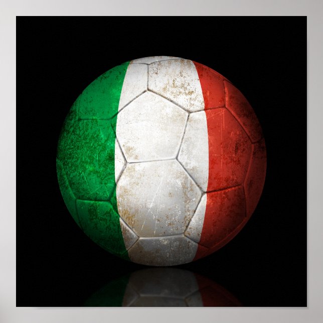 Póster Baloncesto de fútbol de Bandera Italiana (Frente)