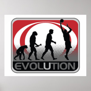 Póster Baloncesto de la evolución