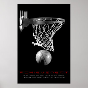 Póster Baloncesto de los logros motivacionales de los bla