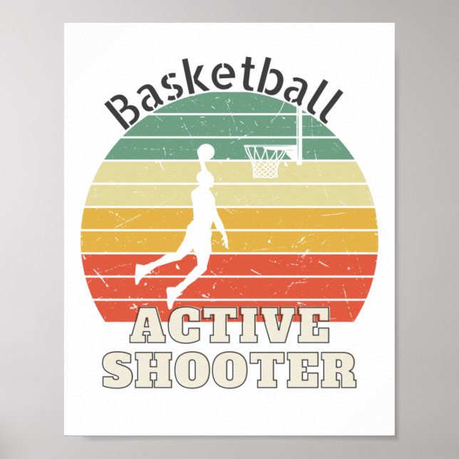 Póster Baloncesto de tiro activo 1 (Frente)