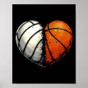Póster Baloncesto De Voleibol Bola Corazón Srts Amante Va
