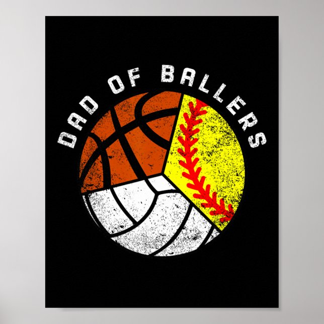 Póster Baloncesto De Voleibol De Papá De Los Ballers (Frente)