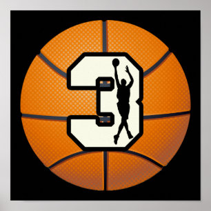 Póster Baloncesto del número 3