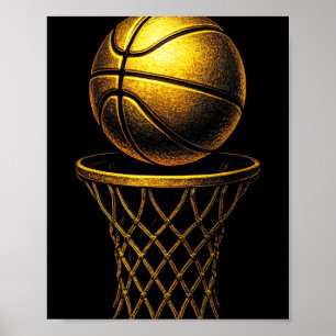 Póster Baloncesto - Divertido amante de los deportes de b