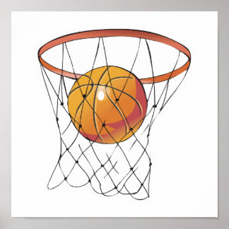 Póster baloncesto en el aro