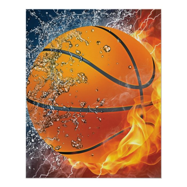 Póster Baloncesto en llamas (Anverso)