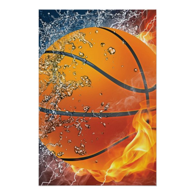 Póster Baloncesto en llamas (Anverso)