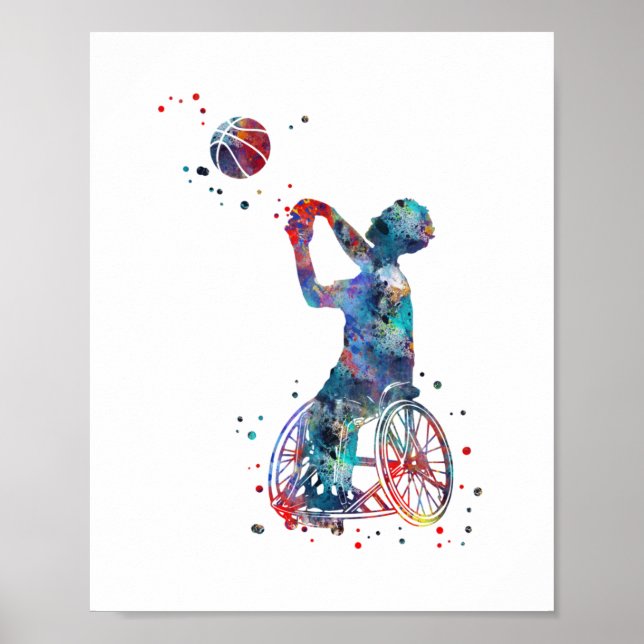 Póster Baloncesto en silla de ruedas (Frente)