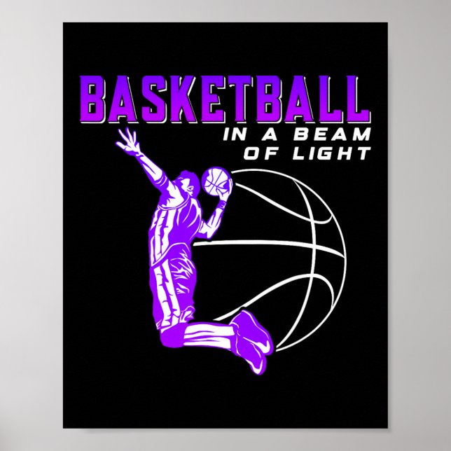 Póster Baloncesto en un rayo de luz (Frente)