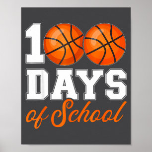 Póster Baloncesto Estudiantil 100 Día 100 del Profesor Es