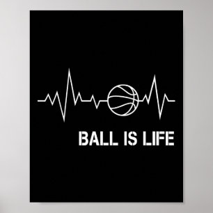 Póster Baloncesto Heartbeat Big Balls My Life Baller Play