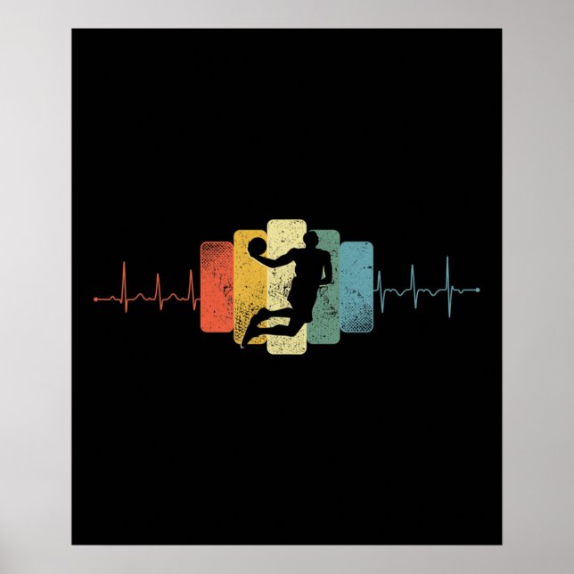 Póster Baloncesto Heartbeat Dunk Layers Ekg (Frente)