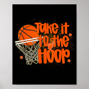 Póster Baloncesto hombres mujeres corazón aro niños día d